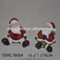 Santa claus with tree design ceramic christmas decoration